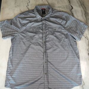Gerry Shirt Mens XXK Button Up Gray Pockets Short Sleeve Fishing Hiking Logo